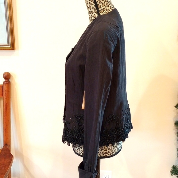 REDUCED!!Coldwater Creek Embellished Jacket Size:10P Color:Black NWOT - Picture 6 of 16